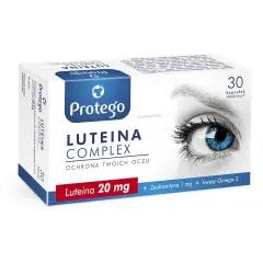 Protego Luteina Complex – ochrona Twoich oczu. Luteina na co? Na zdrowie wzroku, wspierana przez zeaksantynę i kwasy Omega-3.