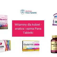 Zdjęcia opakowań suplementów diety dla kobiet: Vita-min, Centrum ONA, Vitotal, Gold-Vit, Solgar Female Multiple.