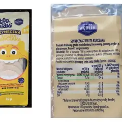 Szyneczka z fileta kurczaka, 50g. Niska zawartość tłuszczu, bez dodatku glutaminianu. Wartość energetyczna 105 kcal na 100g, czyli mało kalorii.