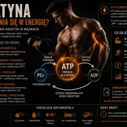 Kreatyna co daje? Większa siła, wydolność i lepsza regeneracja mięśni. Pomaga szybko odbudować ATP, paliwo dla mięśni, co przekłada się na lepsze efekty treningu.