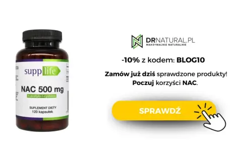 Suplement diety NAC 500 mg od Supplife. Odkryj korzyści NAC i zamów już dziś! -10% z kodem BLOG10.