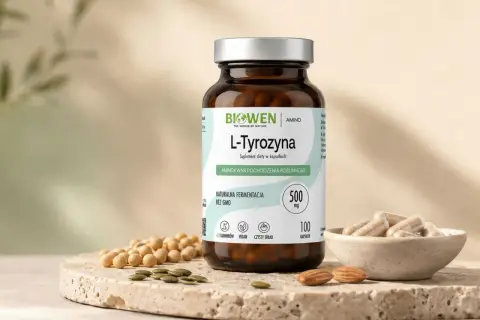 Suplement L-Tyrozyna od Biowen, wsparcie w walce z depresją. Naturalna fermentacja, wegański skład.