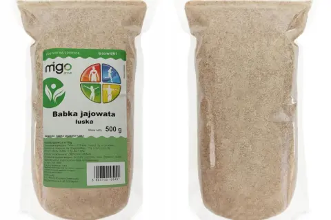 Opakowanie babki jajowatej łuski, naturalnego suplementu diety.