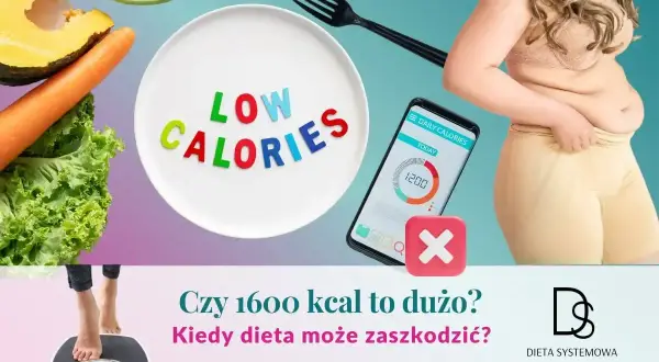 Warzywa, talerz z napisem "LOW CALORIES", aplikacja z kaloriami i osoba na wadze. Co jeść na redukcji?