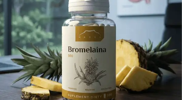 Suplement diety Bromelaina 500 mg. Dowiedz się, bromelaina co to jest i jak wspiera trawienie, krążenie i drożność nosa.