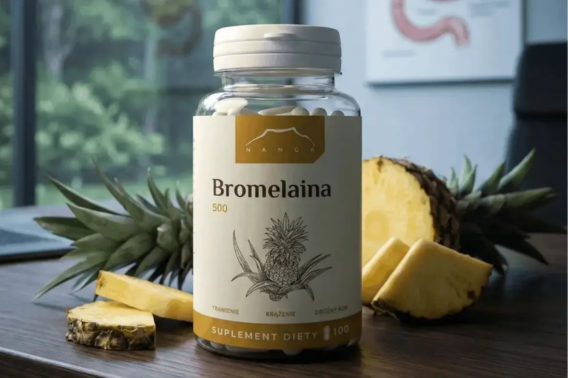 Suplement diety Bromelaina 500 mg. Dowiedz się, bromelaina co to jest i jak wspiera trawienie, krążenie i drożność nosa.
