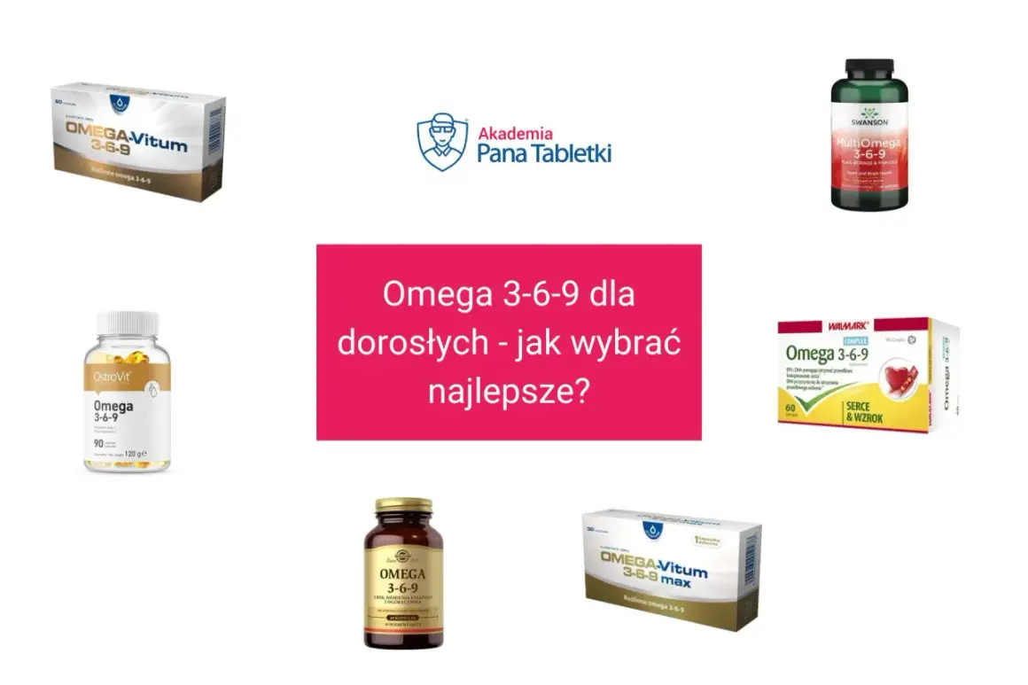 Różne suplementy diety Omega 3-6-9, które pomagają w utrzymaniu prawidłowego funkcjonowania serca i wzroku.