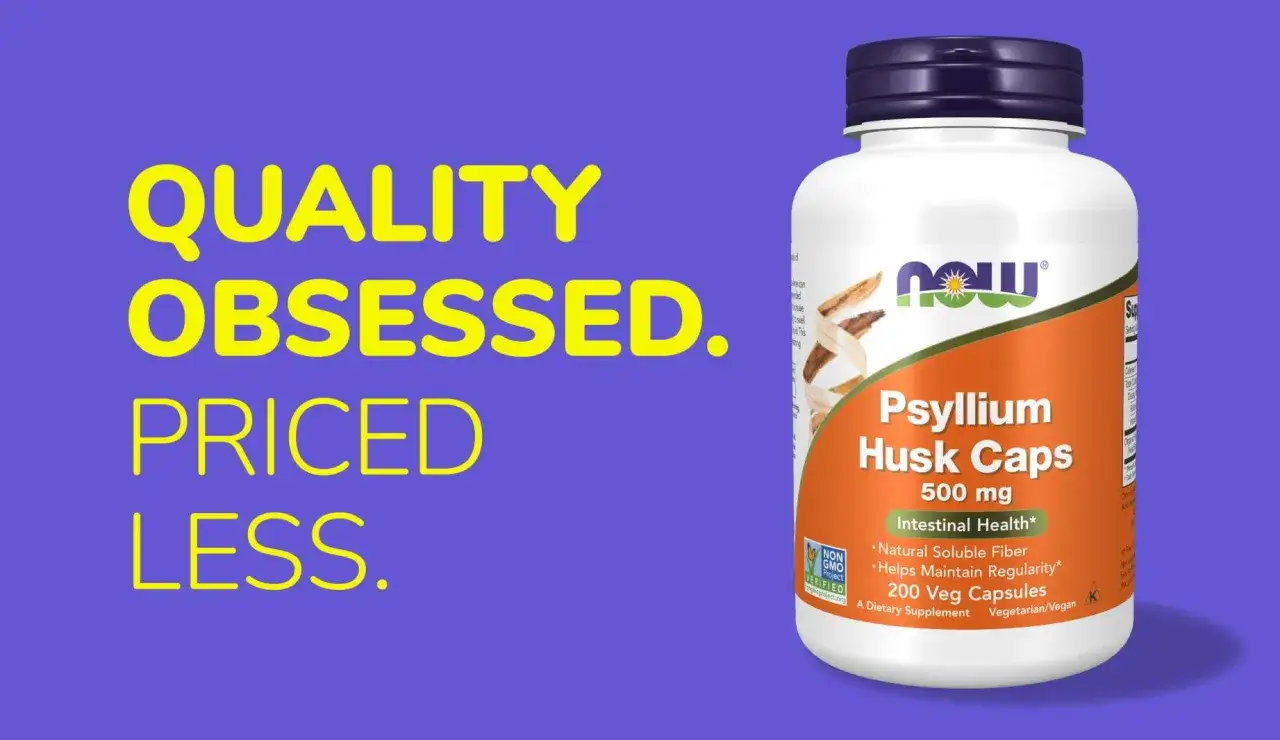 Suplementy, jakie warto brać, to np. Psyllium Husk Caps 500 mg od NOW Foods. Wspiera zdrowie jelit i zawiera naturalny błonnik.