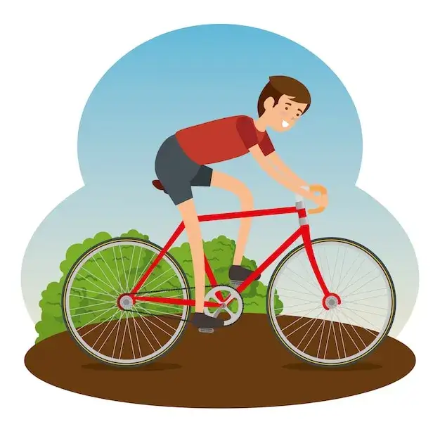 Rysunek proporcji rowerzysty na rowerze