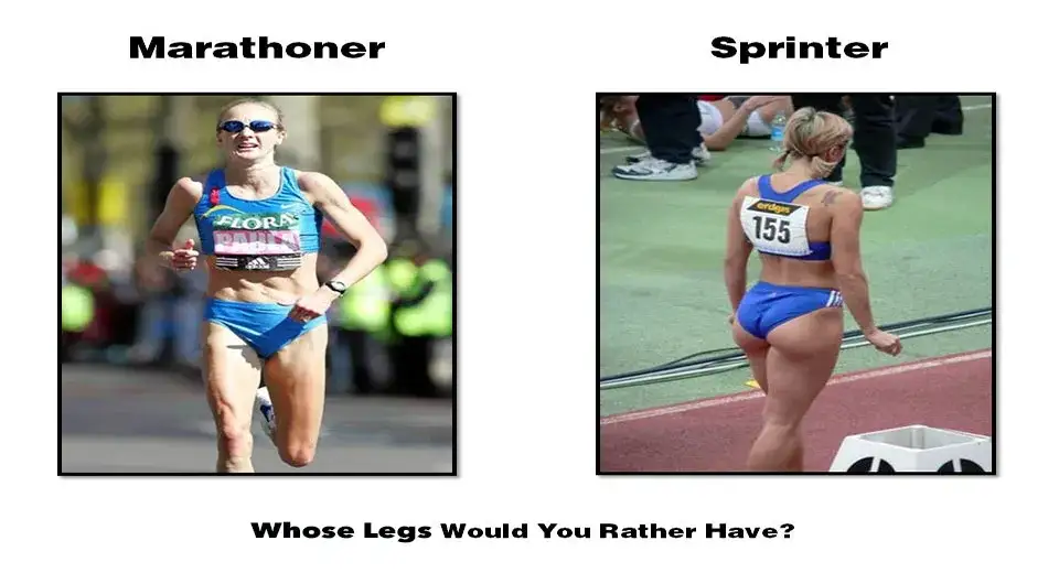 sprinter vs maratończyk nogi