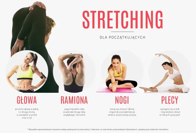 Ćwiczenia STRETCHING dla początkujących: rozciąganie głowy, ramion, nóg i pleców.